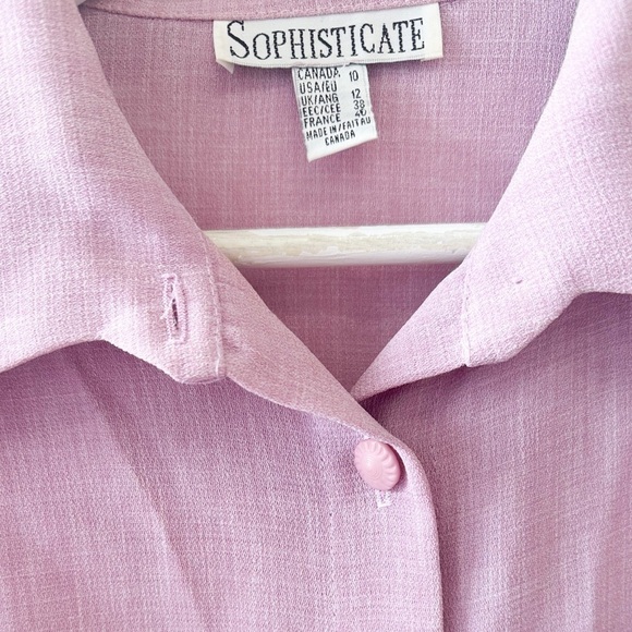 Vintage Blush Button Down Blouse - Size 10 - Picture 3 of 7